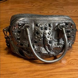 Silver studded Coach purse